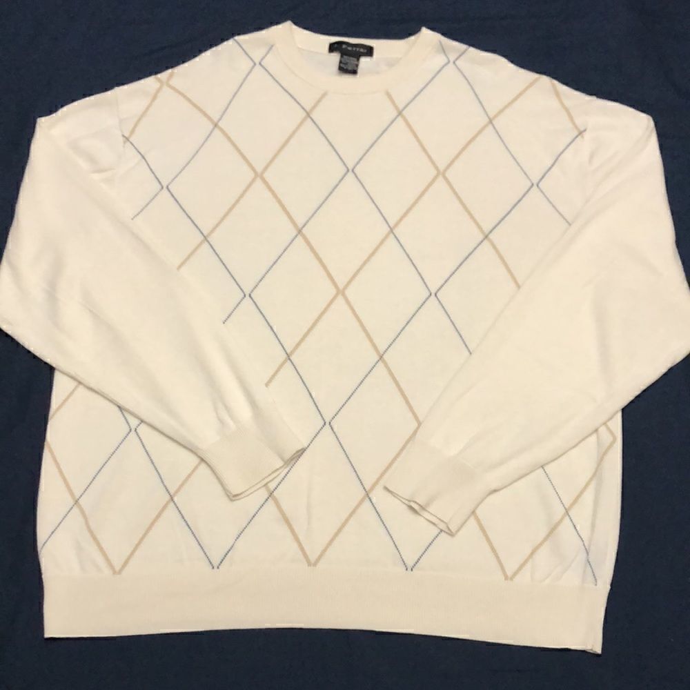 J. Ferrar diamond pattern mens crew neck pullover size XXL